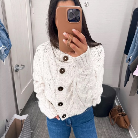 FREE PEOPLE Cream Bonfire Cardi - Picture 5 of 13